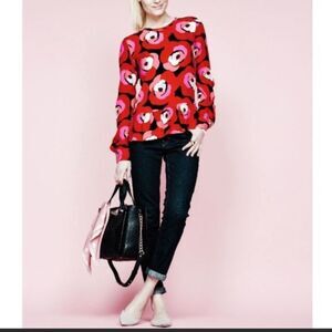 Kate Spade Deco Rose Peplum Sz S